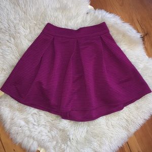 Magenta textured skater skirt